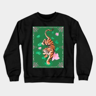 Tiger - Green by Cindy Rose Studio Crewneck Sweatshirt